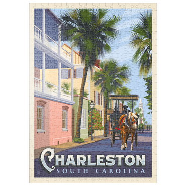 Darstellung des Puzzle Motivs puzzleplate Charleston, SC: Street Scene, Vintage Poster 500 Puzzle