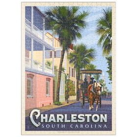 Darstellung des Puzzle Motivs Charleston, SC: Straßenszene - Puzzleteile: 500