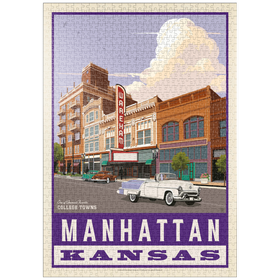 Darstellung des Puzzle Motivs American College Towns: Manhattan, Kansas - Puzzleteile: 1000
