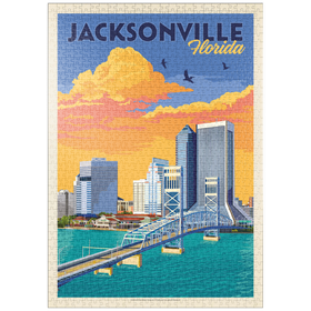 Darstellung des Puzzle Motivs Jacksonville, FL, Vintage Poster - Puzzleteile: 1000