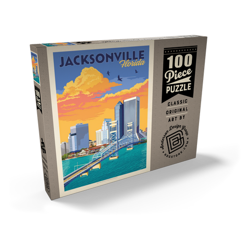 Jacksonville, FL, Vintage Poster 100 Puzzle Schachtel Ansicht2