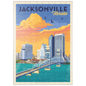 Darstellung des Puzzle Motivs Jacksonville, FL, Vintage Poster - Puzzleteile: 200