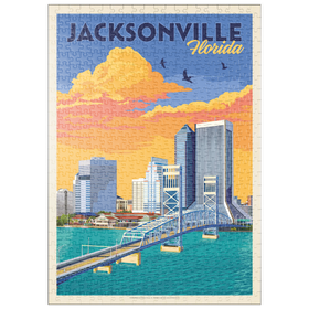 Darstellung des Puzzle Motivs Jacksonville, FL, Vintage Poster - Puzzleteile: 500
