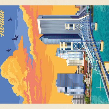 Jacksonville, FL, Vintage Poster 500 Puzzle 3D Modell