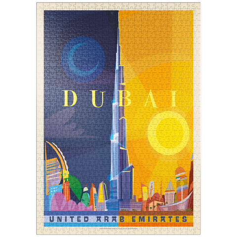 Darstellung des Puzzle Motivs Dubai (Mod Design), Vintage Poster puzzleplate Dubai (Mod Design), Vintage Poster 1000 Puzzle