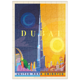 Darstellung des Puzzle Motivs Dubai (Mod Design), Vintage Poster - Puzzleteile: 100