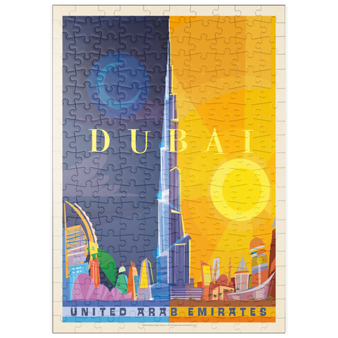 Darstellung des Puzzle Motivs Dubai (Mod Design), Vintage Poster puzzleplate Dubai (Mod Design), Vintage Poster 200 Puzzle