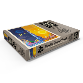 Darstellung des Puzzle Motivs Dubai (Mod Design), Vintage Poster - Puzzleteile: 500