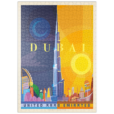 Darstellung des Puzzle Motivs puzzleplate Dubai (Mod Design), Vintage Poster 500 Puzzle
