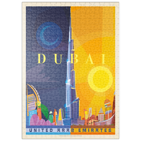 Darstellung des Puzzle Motivs Dubai (Mod Design), Vintage Poster puzzleplate Dubai (Mod Design), Vintage Poster 500 Puzzle