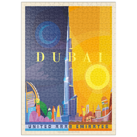 Darstellung des Puzzle Motivs Dubai (Mod Design), Vintage Poster - Puzzleteile: 500