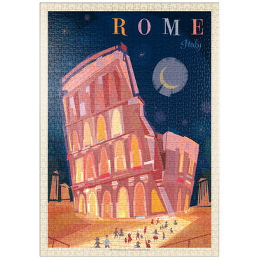 Darstellung des Puzzle Motivs puzzleplate Italy, Rome: Colosseum (Mod Design), Vintage Poster 1000 Puzzle