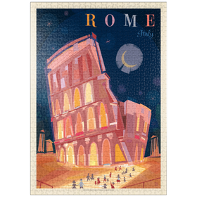 Darstellung des Puzzle Motivs Italy, Rome: Colosseum (Mod Design), Vintage Poster - Puzzleteile: 1000