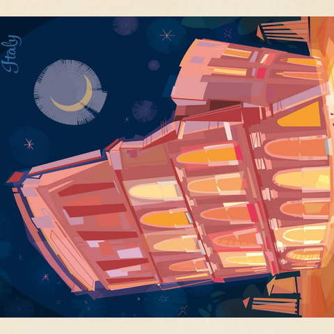 Darstellung des Puzzle Motivs Italy, Rome: Colosseum (Mod Design), Vintage Poster Italy, Rome: Colosseum (Mod Design), Vintage Poster 1000 Puzzle 3D Modell