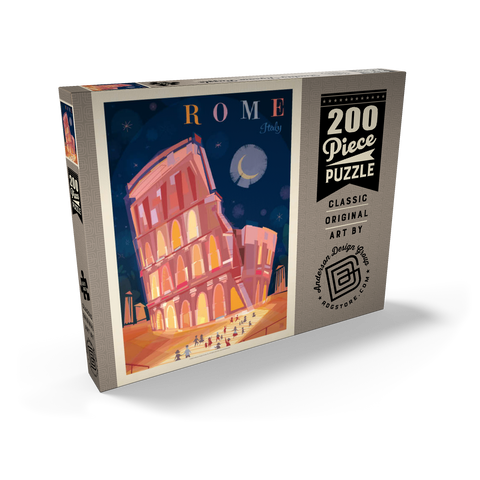 Darstellung des Puzzle Motivs Italy, Rome: Colosseum (Mod Design), Vintage Poster Italy, Rome: Colosseum (Mod Design), Vintage Poster 200 Puzzle Schachtel Ansicht2