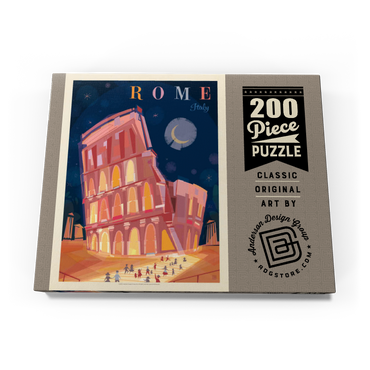 Darstellung des Puzzle Motivs Italy, Rome: Colosseum (Mod Design), Vintage Poster 200 Puzzle Schachtel Ansicht3