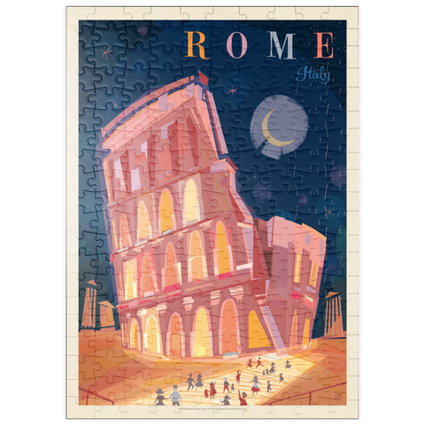 Darstellung des Puzzle Motivs Italy, Rome: Colosseum (Mod Design), Vintage Poster puzzleplate Italy, Rome: Colosseum (Mod Design), Vintage Poster 200 Puzzle