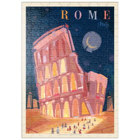 Darstellung des Puzzle Motivs Italy, Rome: Colosseum (Mod Design), Vintage Poster - Puzzleteile: 200