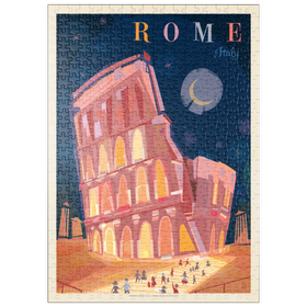 Darstellung des Puzzle Motivs Italy, Rome: Colosseum (Mod Design), Vintage Poster - Puzzleteile: 500