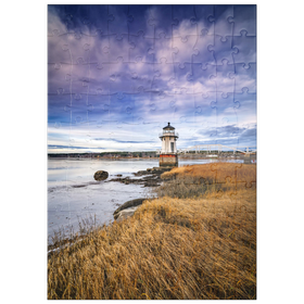 Darstellung des Puzzle Motivs Doubling Point Lighthouse in Maine – Malerische Küstenlandschaft - Puzzleteile: 100