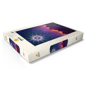 Alternative Darstellung des Puzzle-Motivs Psychedelische Berglandschaft – Spirituelle Kunst mit leuchtendem Mandala – Puzzleteile: 200