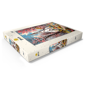 Alternative Darstellung des Puzzle-Motivs Romantische Landkirche im Frühling – Blühende Gartenidylle – Puzzleteile: 200