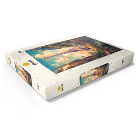 Darstellung des Puzzle Motivs Romantische Paris-Illustration – Eiffelturm im warmen Abendlicht - Puzzleteile: 200