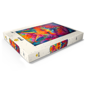 Alternative Darstellung des Puzzle-Motivs Psychedelische Fuchs-Illustration – Farbenfrohe Fantasievision – Puzzleteile: 200
