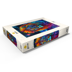 Alternative Darstellung des Puzzle-Motivs Psychedelische Löwen-Illustration – Farbenprächtige galaktische Kunst – Puzzleteile: 1000