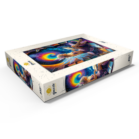 Alternative Darstellung des Puzzle-Motivs Magische Feen-Illustration – Lesende Fee in einer mystischen Bibliothek – Puzzleteile: 1000