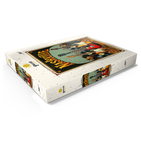 Alternative Darstellung des Puzzle-Motivs Vintage Nashville-Musikposter – Gitarren, Schallplatten & Westernhüte – Puzzleteile: 200