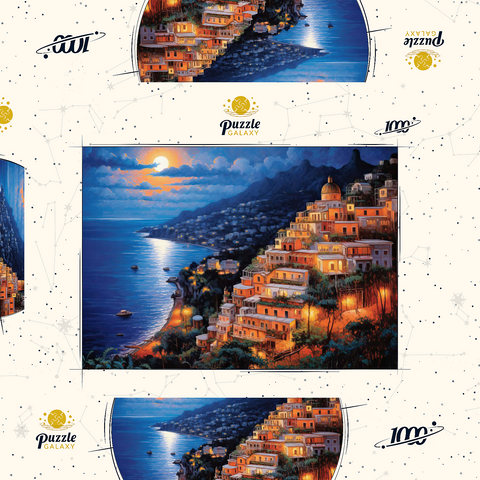Positano Moonlit 1000 Puzzle Schachtel 3D Modell