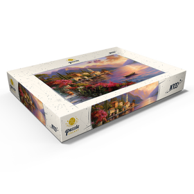 Darstellung des Puzzle Motivs Sonnenuntergang am Comer See – Romantische Landschaft in Italien - Puzzleteile: 1000