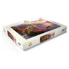 Darstellung des Puzzle Motivs Sonnenuntergang am Comer See – Romantische Landschaft in Italien - Puzzleteile: 200