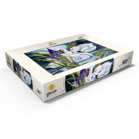 Darstellung des Puzzle Motivs Elegante Schwäne in stilvoller Wasserlandschaft - Puzzleteile: 500