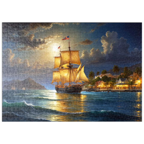 puzzleplate Ship Harbor Scene  500 Puzzle