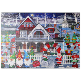 Darstellung des Puzzle Motivs Weihnachtszauber im verschneiten Dorf – Festliche Winteridylle - Puzzleteile: 100