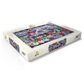 Alternative Darstellung des Puzzle-Motivs Weihnachtszauber im verschneiten Dorf – Festliche Winteridylle – Puzzleteile: 200