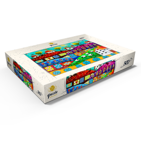 Alternative Darstellung des Puzzle-Motivs Bunte Traumlandschaft mit Patchworkfeldern – Kreative Kunst – Puzzleteile: 500