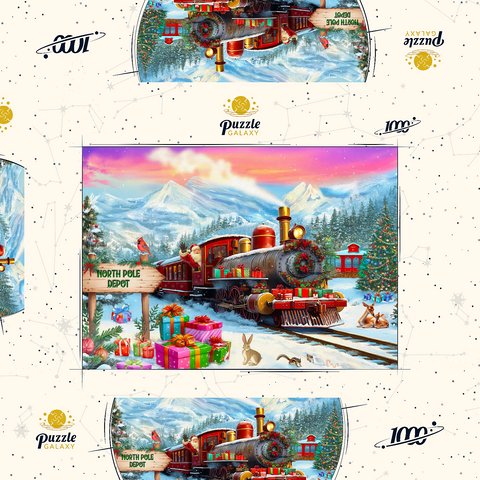 Santa Train  1000 Puzzle Schachtel 3D Modell