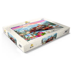 Alternative Darstellung des Puzzle-Motivs Weihnachtszug am Nordpol – Festliche Winterlandschaft – Puzzleteile: 200