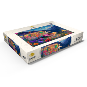 Darstellung des Puzzle Motivs Mystische Tänzerin unter dem Mond – Boho-Nachtzauber - Puzzleteile: 1000