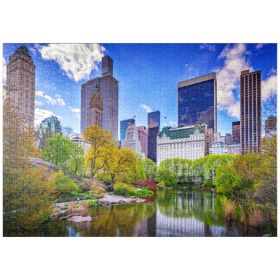 Darstellung des Puzzle Motivs Central Park mit Skyline von Manhattan – New York - Puzzleteile: 1000