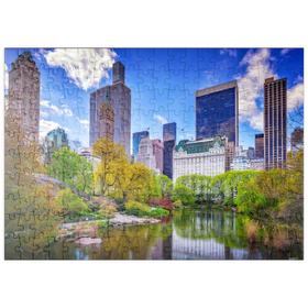 Darstellung des Puzzle Motivs Central Park mit Skyline von Manhattan – New York - Puzzleteile: 200