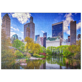 Darstellung des Puzzle Motivs Central Park mit Skyline von Manhattan – New York - Puzzleteile: 500