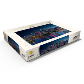 Alternative Darstellung des Puzzle-Motivs Pittsburgh Skyline – Nächtliche Lichter am Three Rivers Point – Puzzleteile: 1000