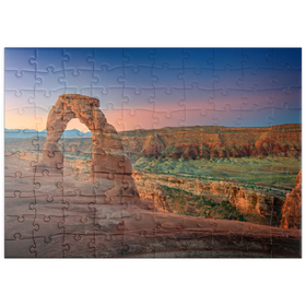 Darstellung des Puzzle Motivs Delicate Arch im Arches-Nationalpark – Utahs Naturwunder - Puzzleteile: 100