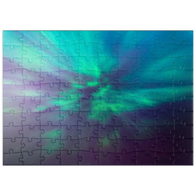 Darstellung des Puzzle Motivs Magische Polarlichter – Nordlichter am Nachthimmel - Puzzleteile: 100