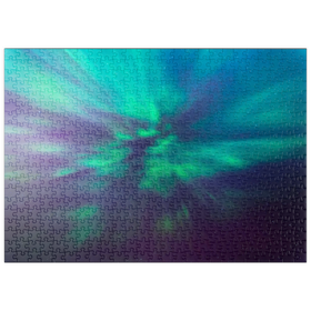 Darstellung des Puzzle Motivs Magische Polarlichter – Nordlichter am Nachthimmel - Puzzleteile: 500