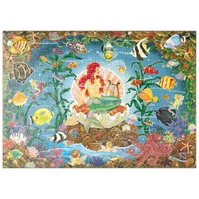 Darstellung des Puzzle Motivs Magische Meerjungfrau – Fantastische Unterwasserwelt voller Farben - Puzzleteile: 500